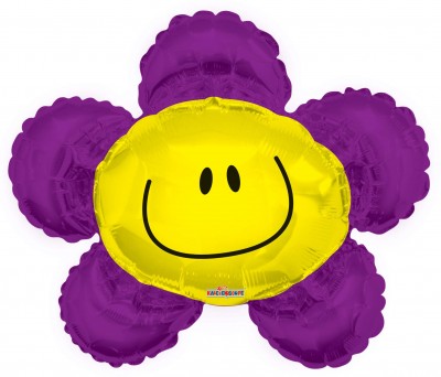  14" Smiley Flor Morada