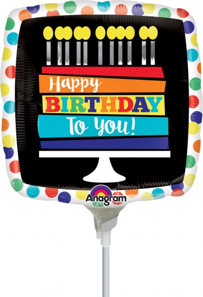 9" HBD Rainbow Cake