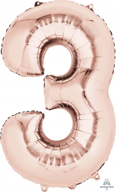 SuperShape Number 3 Rose Gold
