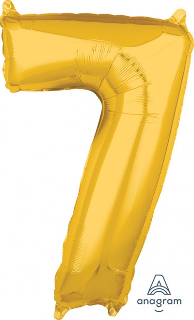 Anagram Mid-Size Shape Number "7" Gold 26 Inch