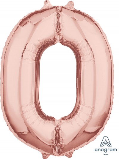 Anagram Mid-Size Shape Number "0" Rose Gold 26 inch