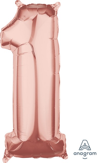 Anagram Mid-Size Shape Number "1" Rose Gold 26 inch