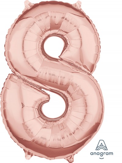 Anagram Mid-Size Shape Number "8" Rose Gold 26 inch