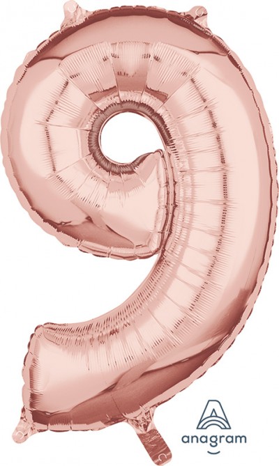 Anagram Mid-Size Shape Number "9" Rose Gold 26 inch