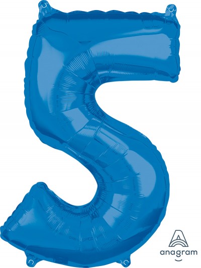 Anagram Mid-Size Shape Number "5" Blue 26 inch