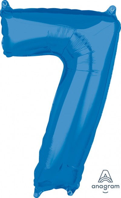 Anagram Mid-Size Shape Number "7" Blue 26 inch
