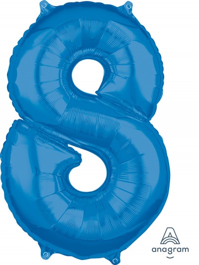 Anagram Mid-Size Shape Number "8" Blue 26 inch