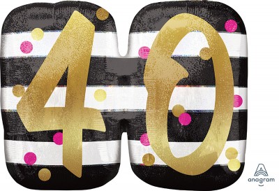 SuperShape Holographic Pink & Gold Milestone 40