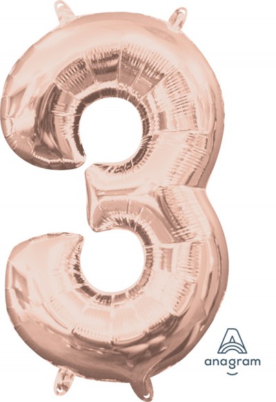 Anagram MiniShape Number "3" Rose Gold