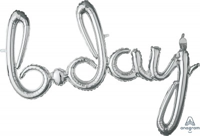 Script Phrase "Bday" Silver