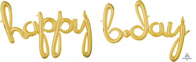 Script Phrase "Happy Bday" Gold