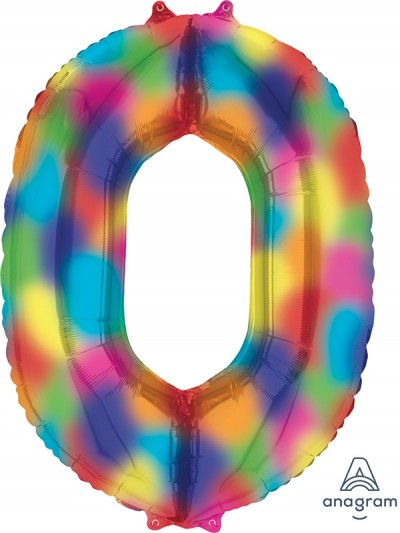 Anagram SuperShape Number 0 Rainbow Splash