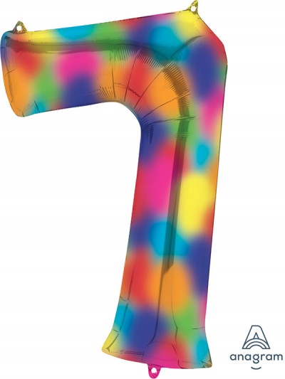 Anagram SuperShape Number 7 Rainbow Splash