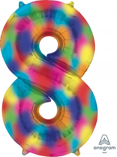 Anagram SuperShape Number 8 Rainbow Splash