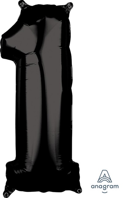 Anagram Mid-Size Shape Number "1" Black 26 inch