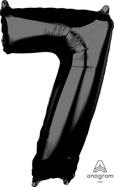 Anagram Mid-Size Shape Number "7" Black 26 inch