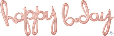 CI: Script Phrase Happy Bday Rose Gold