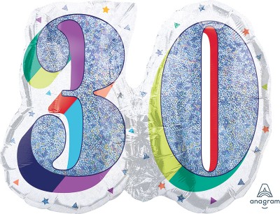 SuperShape Holographic Here's to Your Birthday 30