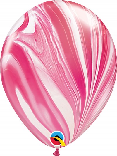 Super Agate 11" Red & White 25Ct