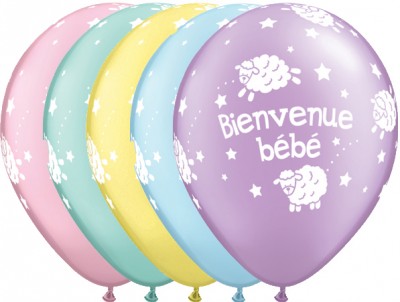 11" Bienvenue bébé - agneau Assortiment perlé pâle (50/sac)