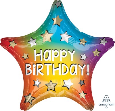 Standard Star Happy Birthday Rainbow Star