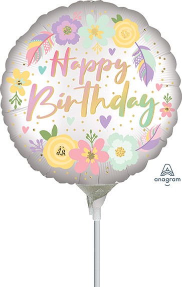 9" Boho Birthday Satin Flowers