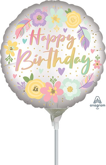 4" Boho Birthday Satin Flowers