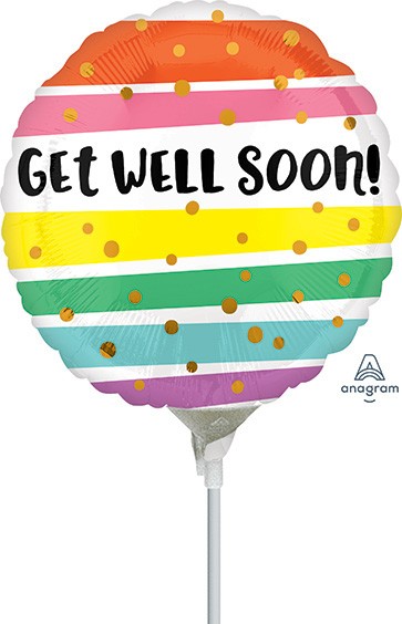 4" Get Well Bold Stripes 