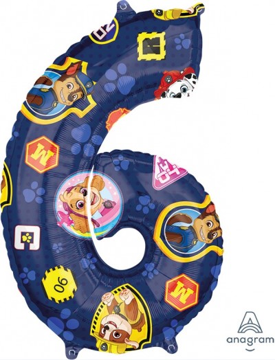 Mid-Size Shape 26" Paw Patrol Number 6 