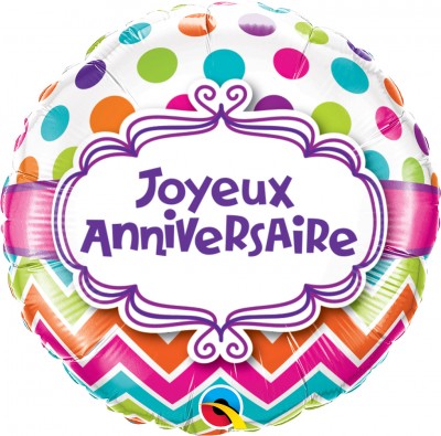 18" Joyeux Anniversaire - Chevron