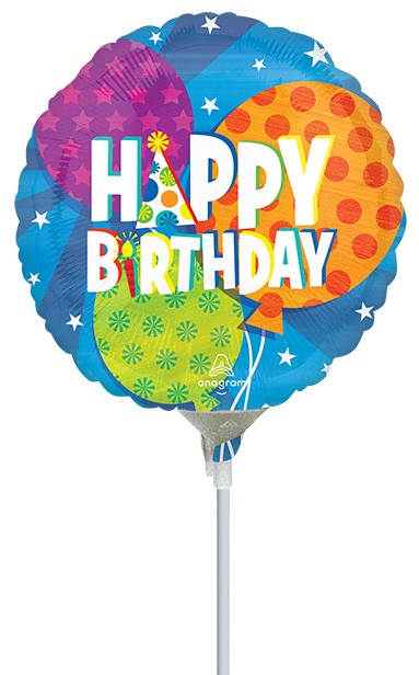 4"  Happy Birthday Balloons