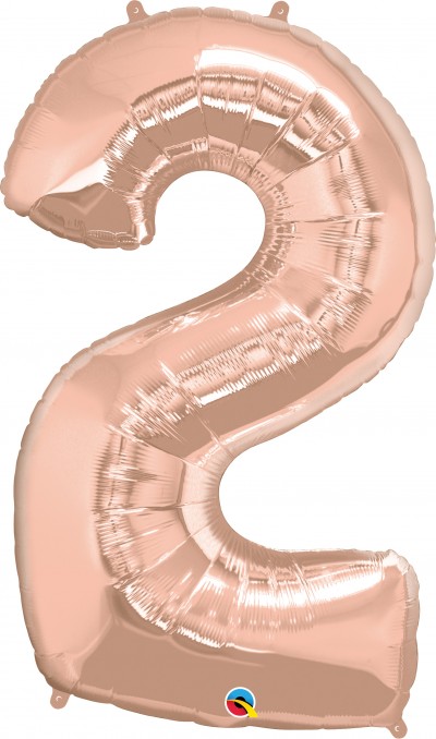 Qualatex Shape 34" Rose Gold Number 2 (pkgd) 