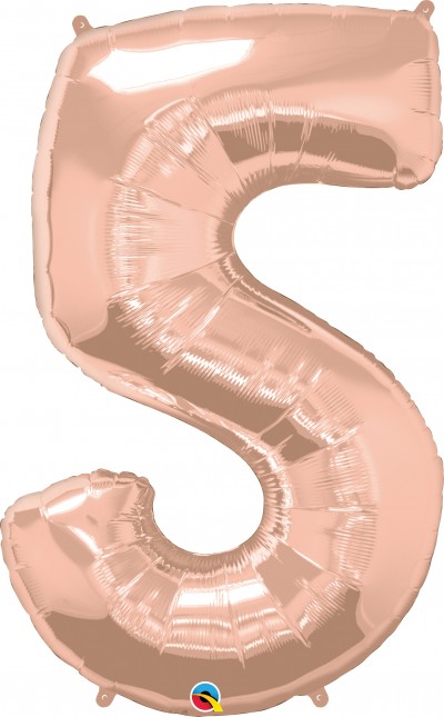 Qualatex Shape 34" Rose Gold Number 5 (pkgd) 