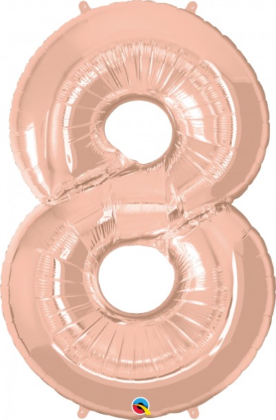 Qualatex Shape 34" Rose Gold Number 8 (pkgd)