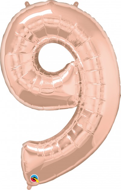 Qualatex Shape 34" Rose Gold Number 9 (pkgd) 
