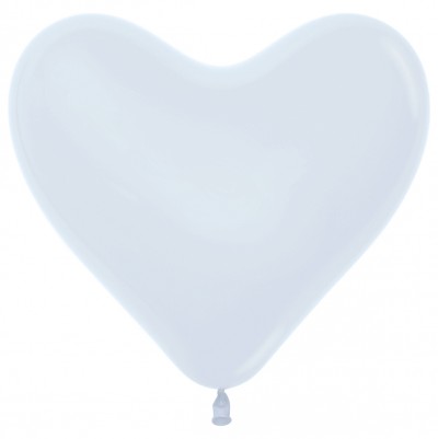 12" Fashion White Heart (50pcs)