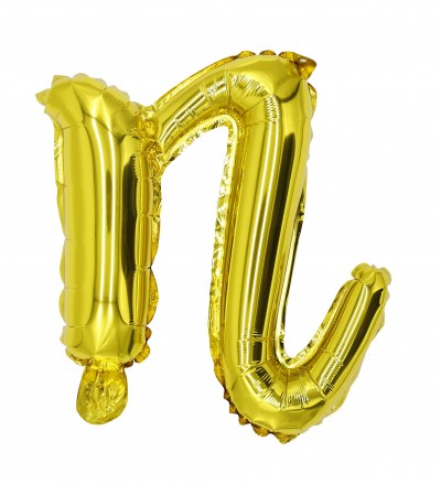 12" Gold Script Letter N  (AIR ONLY)