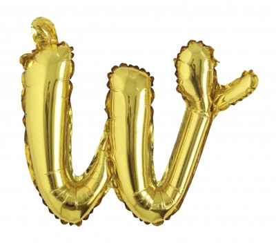 12" Gold Script Letter W  (AIR ONLY)