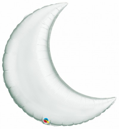 35" Silver Plain Foil Crescent Moon St