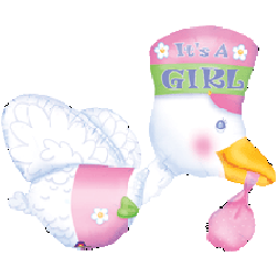 SuperShape Bundle of Joy Stork - It's A Girl