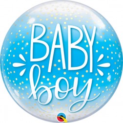 Bubble 22" Baby Boy Blue & Confetti Dots
