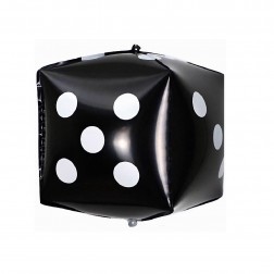 12" 3D Casino Dice Black Balloon (AIR ONLY)