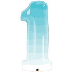 Shape 38" Number One Blue Ombre