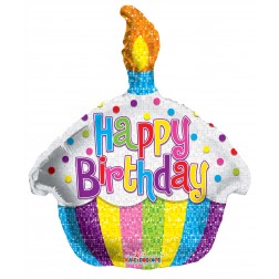  14" PR Birthday Bright Cupcake Shape