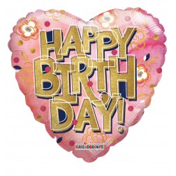 9" PR Birthday Gold Letters