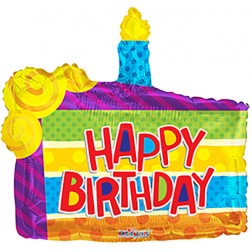 36" SP: PR Birthday Slice of Cake Shape