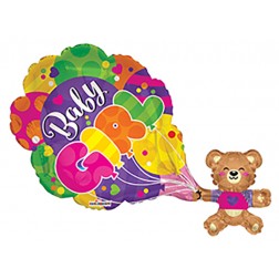  36" SP: PR Baby Girl Bear Balloon Shape