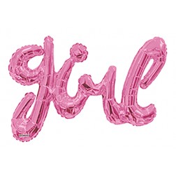  36" Air Filled Script Light Pink Girl