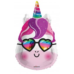 18" SP: PR Unicorn With Glasses Shape