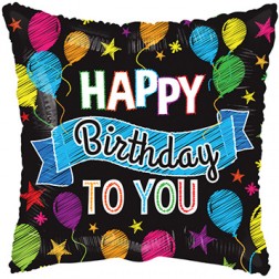  9" PR Birthday Balloons & Banner